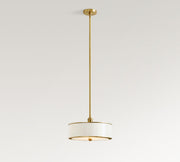 Forvara Metal Drum Rod Pendant Light - Modern Brass Farmhouse Style